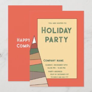 Modern minimalist orange fun holiday party invitation