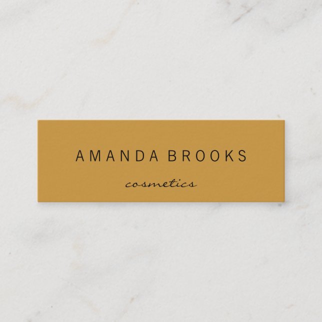 Modern Minimalist Orange Mini Business Card (Front)