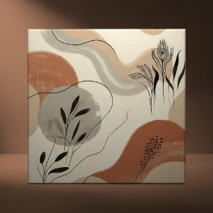 Modern Minimalist Organic Abstract Shapes Pattern Tile
