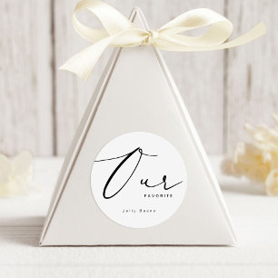 Modern Minimalist Our Favourite Favour Round Stick Classic Round Sticker