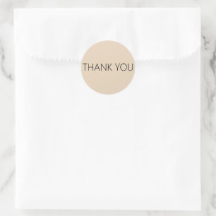 Modern Minimalist Packaging Beige Thank You Classic Round Sticker
