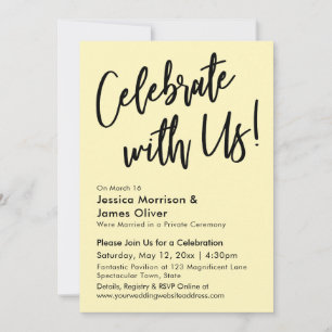 Modern Minimalist Pale Yellow Celebrate with Us! Invitation
