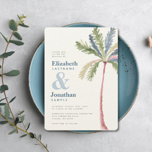 Modern Minimalist Palm Tree Destination Invitation