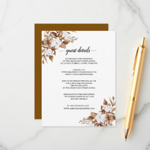 Modern Minimalist Pampas Grass Bouquet Wedding Enclosure Card
