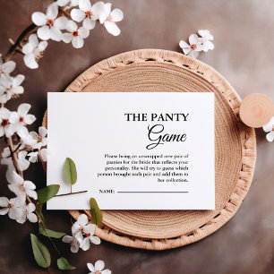 Modern Minimalist Panty  Bridal Shower Game Card