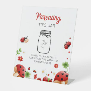 Modern minimalist Parenting tips Jar Baby Shower Pedestal Sign