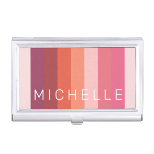 modern minimalist pastel colour block monogram business card holder