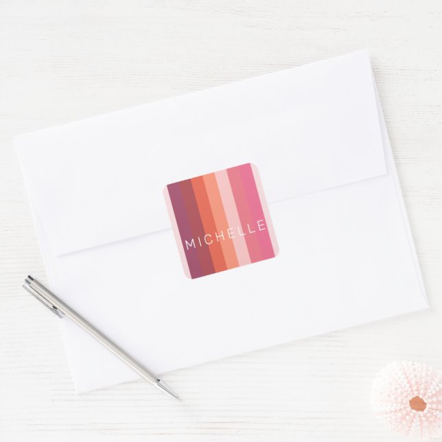 modern minimalist pastel colour block square sticker (Envelope)