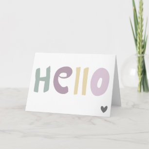 Modern Minimalist Pastel Colours Hello  Card