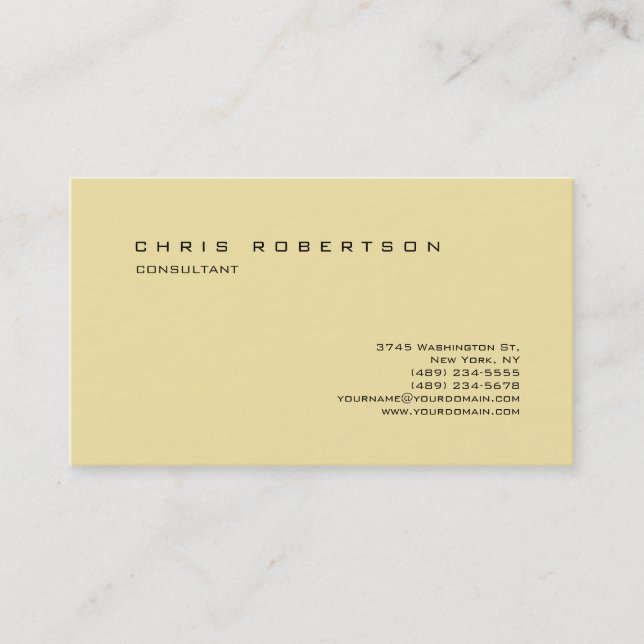Modern minimalist pastel cute plain business card (Front)