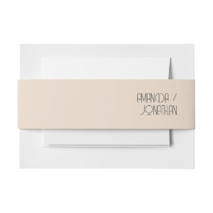 Modern Minimalist Pastel Wedding Belly Band Invitation Belly Band