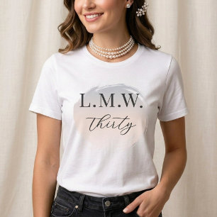 Modern Minimalist Pearl Milestone Birthday Tri-Blend Shirt
