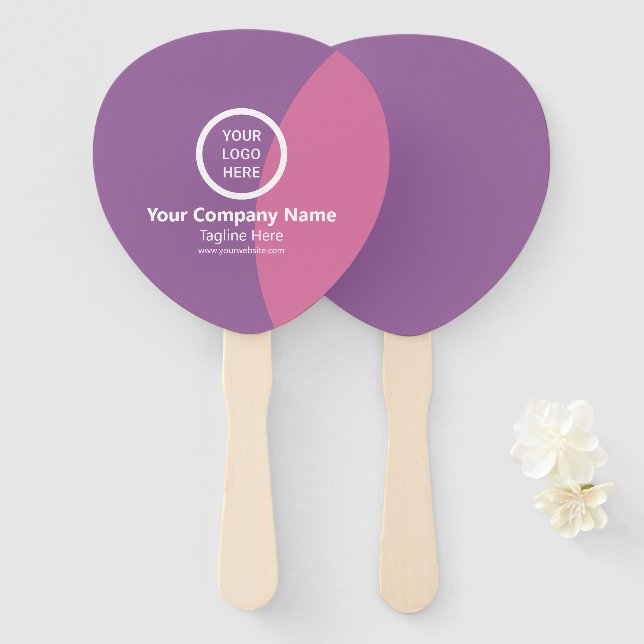Modern Minimalist Personalised Branded Swag Gift Hand Fan (Front and Back)