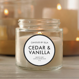 Modern Minimalist Personalised Candle Label