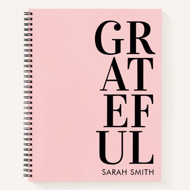 Modern Minimalist Personalised Gratitude Notebook (Front)
