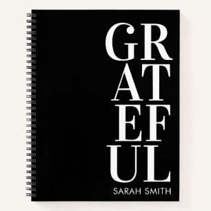 Modern Minimalist Personalised Gratitude Notebook