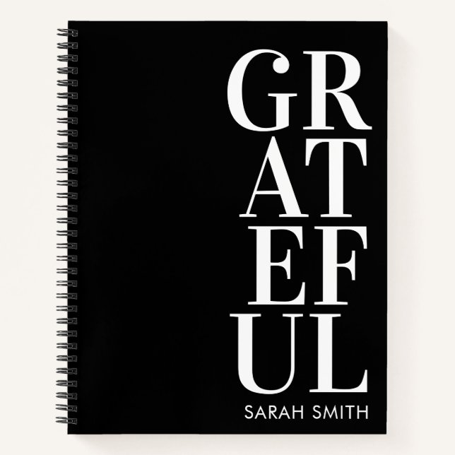 Modern Minimalist Personalised Gratitude Notebook (Front)