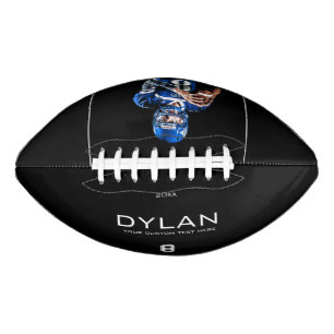 Modern Minimalist Personalised Keepsake Black American Football