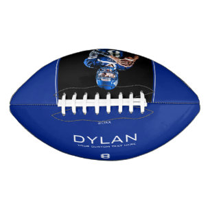 Modern Minimalist Personalised Keepsake Blue American Football