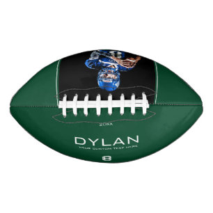 Modern Minimalist Personalised Keepsake Green American Football