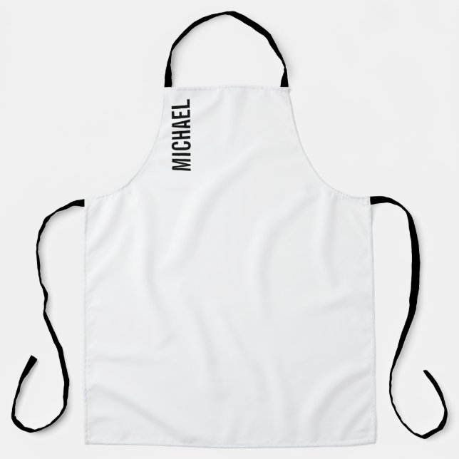 Modern Minimalist Personalised Name Apron (Front)