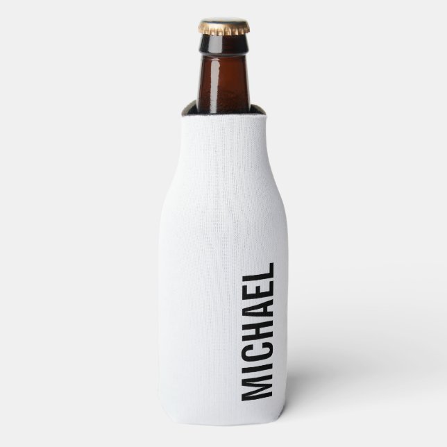 Modern Minimalist Personalised Name Bottle Cooler (Bottle Front)
