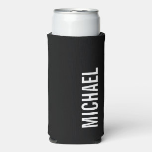 Modern Minimalist Personalised Name Can Cooler