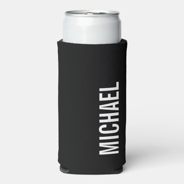 Modern Minimalist Personalised Name Can Cooler (Seltzer Front)