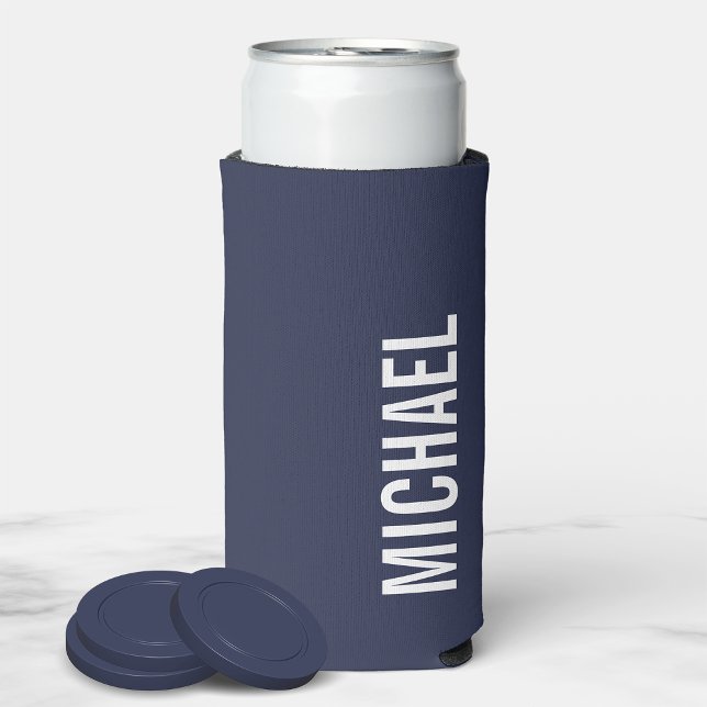 Modern Minimalist Personalised Name Can Cooler (Creator Uploaded)