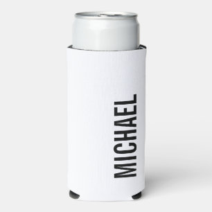Modern Minimalist Personalised Name Can Cooler
