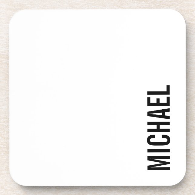 Modern Minimalist Personalised Name Coaster (Front)