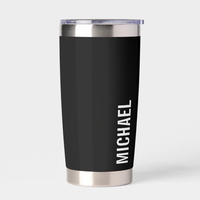 Modern Minimalist Personalised Name Insulated Tumbler (Left)