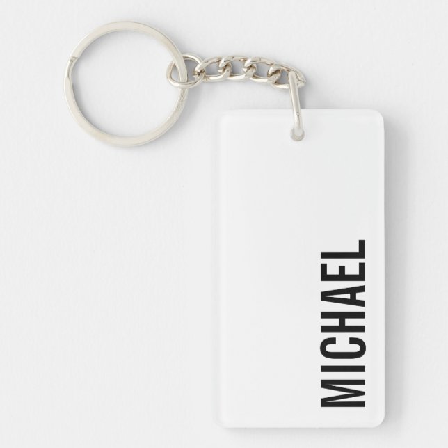 Modern Minimalist Personalised Name Key Ring (Front)