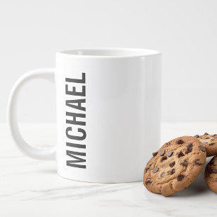 Modern Minimalist Personalised Name Large Coffee Mug