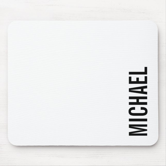 Modern Minimalist Personalised Name Mouse Mat (Front)