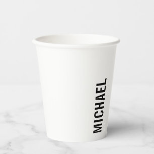 Modern Minimalist Personalised Name Paper Cups