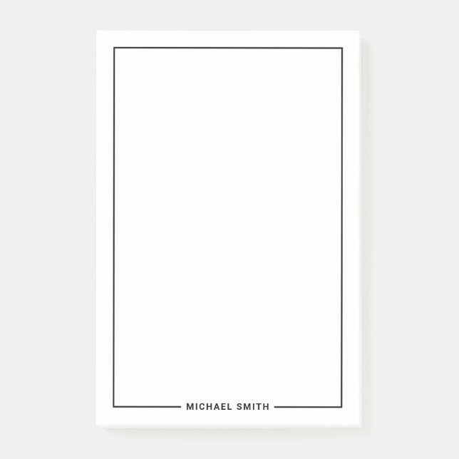 Modern Minimalist Personalised Name Post-it Notes (Front)