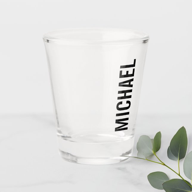 Modern Minimalist Personalised Name Shot Glass (Creator Uploaded)