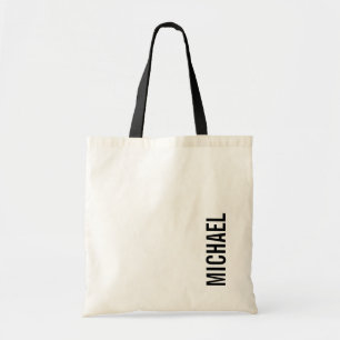 Modern Minimalist Personalised Name Tote Bag