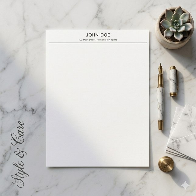 Modern Minimalist Personalised Office Letterhead (Modern Minimalist Personalized Office Letterhead)