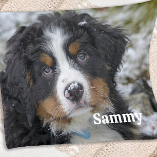 Modern Minimalist Personalised Pet Dog Photo Fleece Blanket