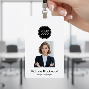 Modern Minimalist Personalised Photo ID Badge