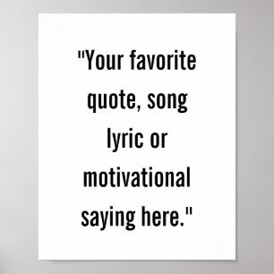 Modern Minimalist Personalised Quote Poster