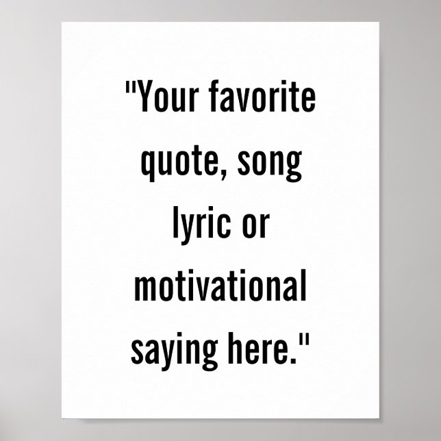 Modern Minimalist Personalised Quote Poster (Front)