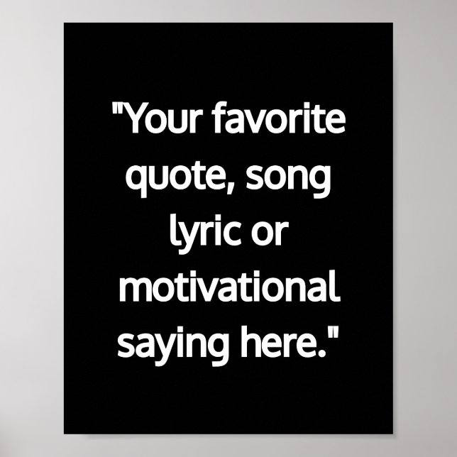 Modern Minimalist Personalised Quote Poster (Front)