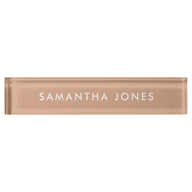 modern minimalist Personalised Rose Gold Nameplate (Front)