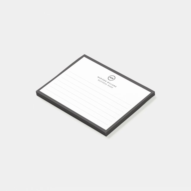 Modern Minimalist Personalised Stationery Post-it Notes (Angled)