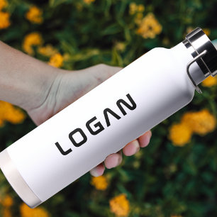 Modern Minimalist Personalised  Water Bottle