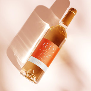 Modern Minimalist Personalised Wedding Bottle Wine Label