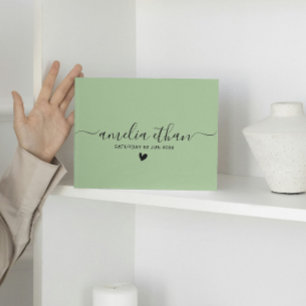 Modern Minimalist Personalised weddings Sage Green Guest Book